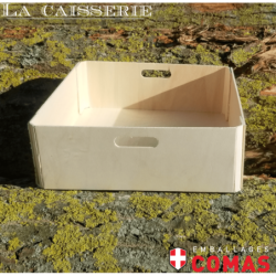 Plateau plein sans agrafes 30x20cm hauteur 10cm avec poignées