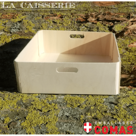 Plateau plein sans agrafes 30x20cm hauteur 10cm avec poignées